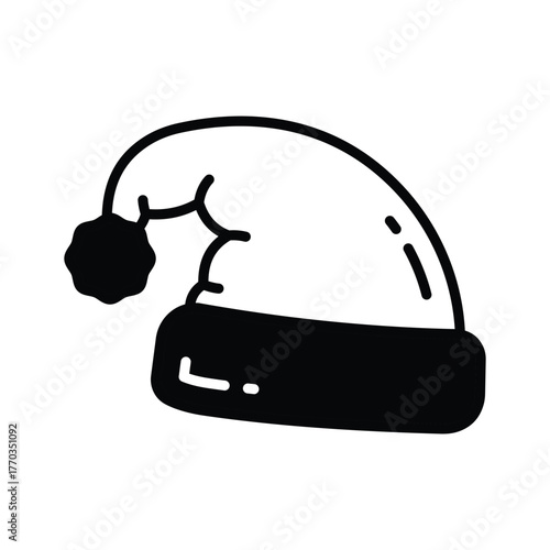 Classic Santa hat with a pom pom, festive headwear