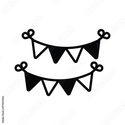 glyph vector of garlands, party decoration equipment