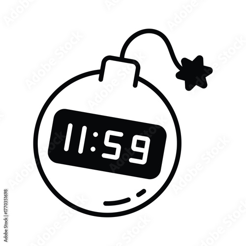 Take your hands on this amazing glyph style icon of christmas bomb