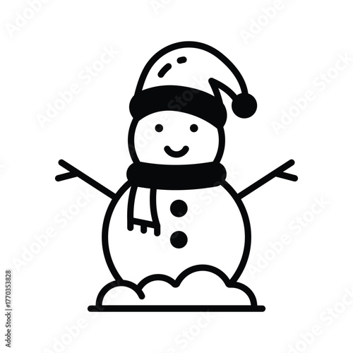 Grab this creatively designed glyph style snowman icon
