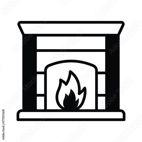 Grab this creatively design glyph icon of fireplace in modern style