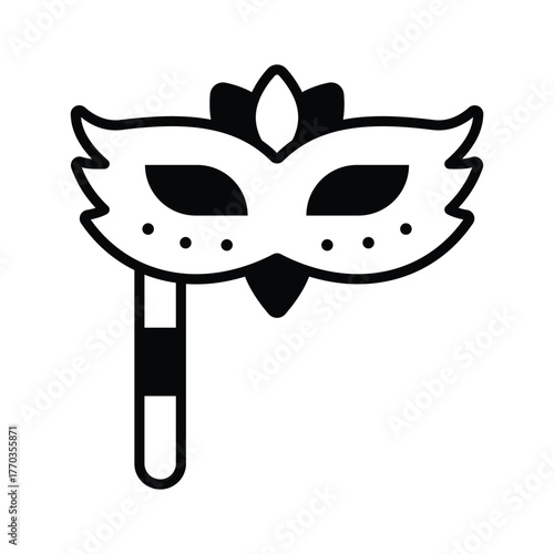 An editable icon of Party mask in trendy style, A beautiful party prop masquerade