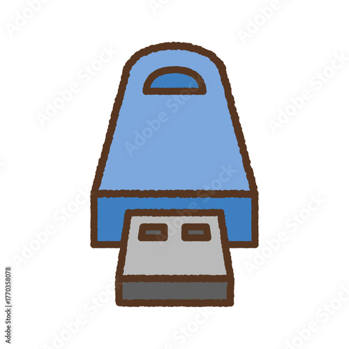 手書き風のシンプルアイコンイラスト　USB