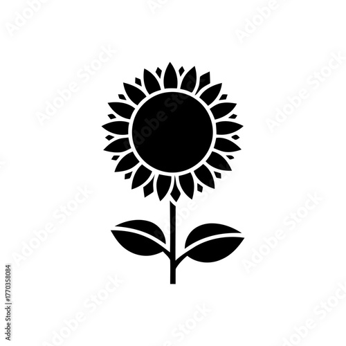 Sunflower Icon – Nature Botanical Floral Symbol