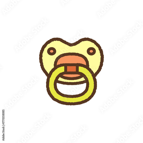 手書き風のシンプルアイコンイラスト　おしゃぶり