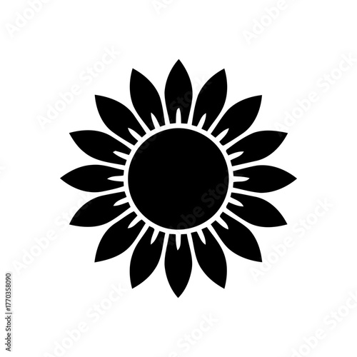 Sunflower Icon – Nature Botanical Floral Symbol