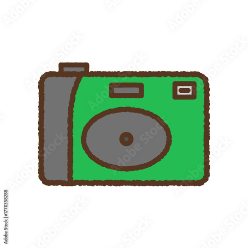 手書き風のシンプルアイコンイラスト　使い捨てカメラ