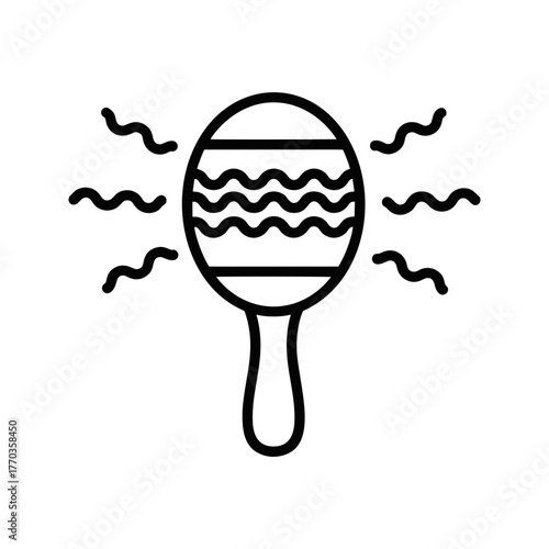 Shaking maraca musical instrument outline vector icon symbol Vector Illustration