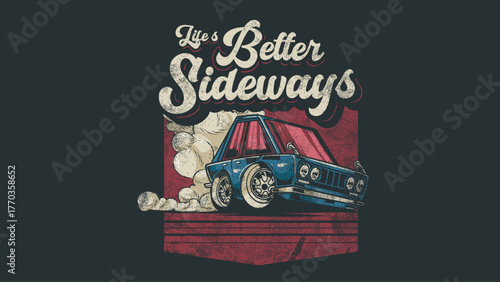 Retro Drift Car t-shirt design