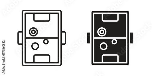 Air hockey icon illustrations collection. editable stroke outline and flat style
