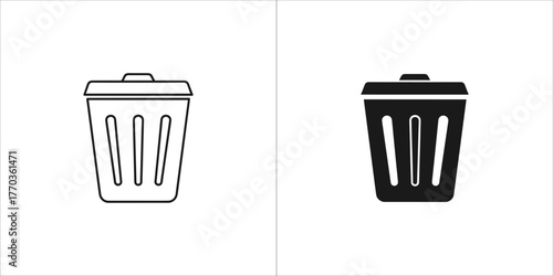 Trash can icon in outline and filled versions