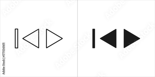 Fast forward and rewind icons representing media playback controls