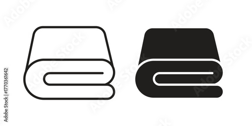 blanket icon illustrations collection. editable stroke outline and flat style