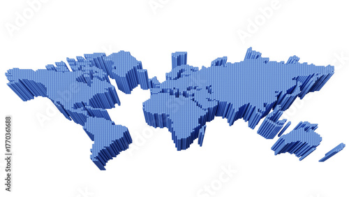 Wallpaper Mural Global map of blue rods, isolated on transparent background. 3D illustration Torontodigital.ca