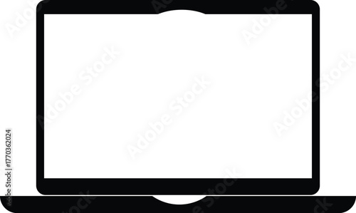 Realistic laptop blank screen mockup set. Laptop icon set.  Realistic media gadgets with transparent screens for presentation. Vector Illustration
