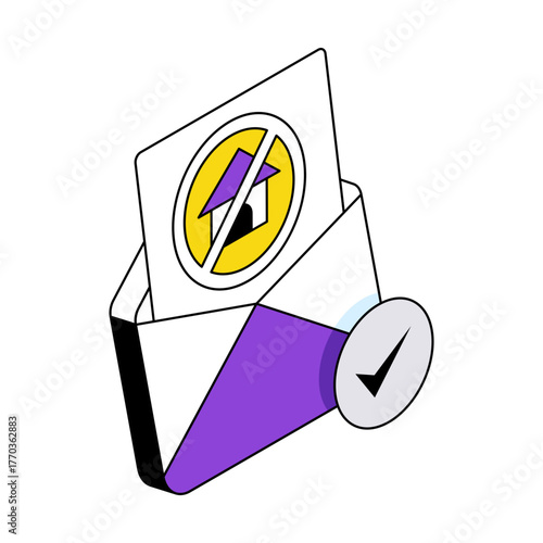 isometric design icon of property mail