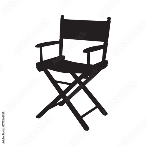 Elegant black silhouette of a classic director's chair, ideal for film and theater production concepts