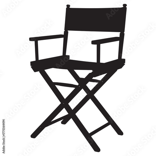 Director's Chair Silhouette Simple, Elegant Design for Visual Projects