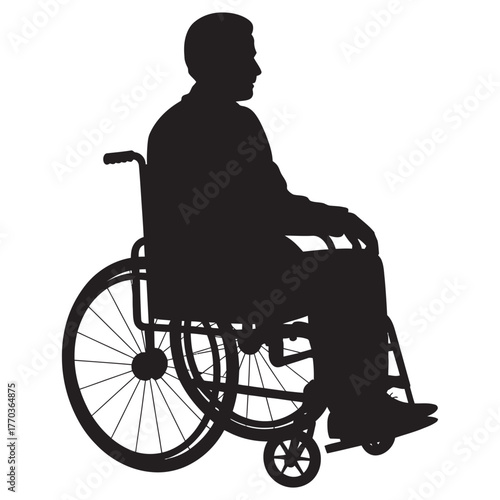 Silhouette of a Person in a Wheelchair Accessibility Symbol