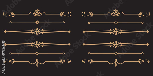 Elegant Decorative Design Elements Set of Eight Vector Ornament Dividers