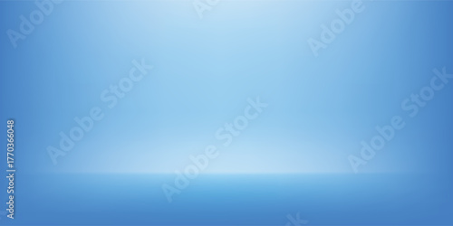 Multi-layered blue podium with elegant white wave lines on the back for product presentation.