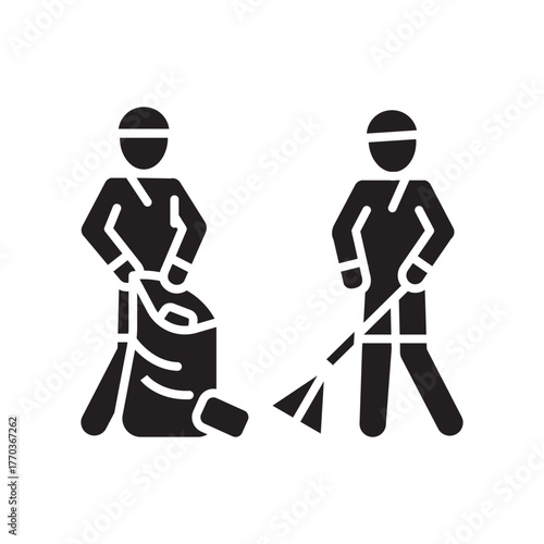 trash hunters color flat icon for digital and print projects.