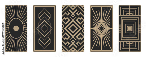 Gold Abstract Line Art Pattern Vector Collection – Elegant geometric laser cut designs perfect for wood carving, wall panels, metal cutting, wallpaper, background decoration, and modern art projects.