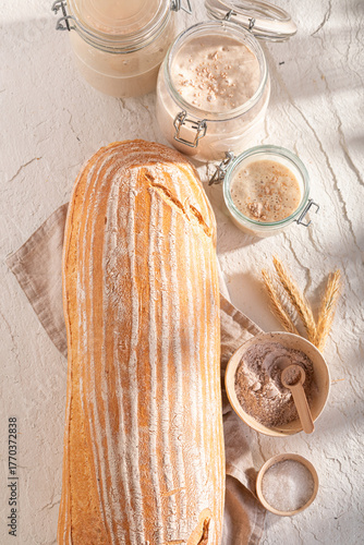 Tasty loaf of bread made wi...