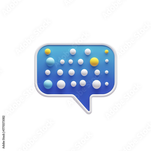 3d icon of 3d rendering of a speech bubble isolated on transparent background