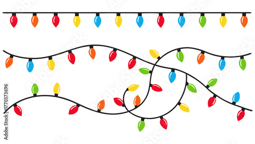 Bright and Cheerful Christmas Lights Clipart