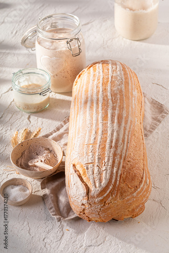Homemade loaf of bread bake...