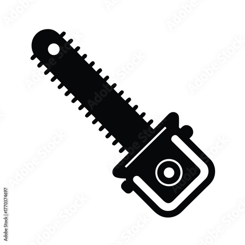 Flat Vector Icon of Chainsaw Blade