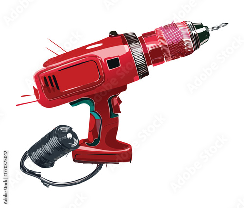 Heavy duty red powerful electric hand drill machine for quick and efficient professional wood metal plastic material boring work