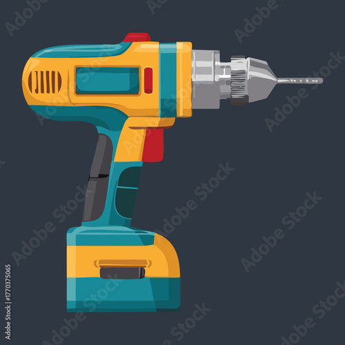 Heavy-Duty Cordless Impact Drill Tool with Robust Yellow and Blue Casing for Professional Construction Work