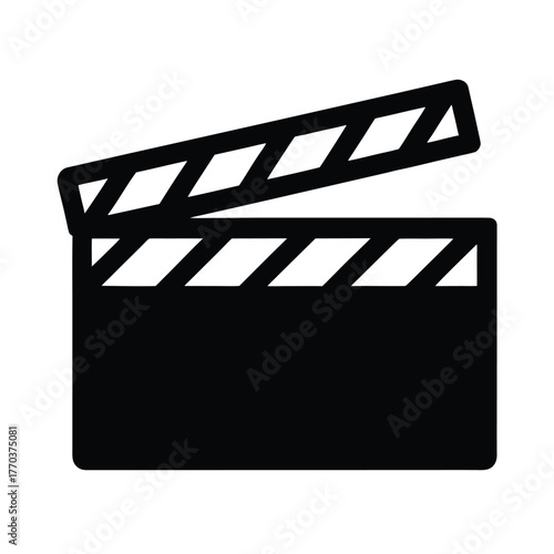 Flat Vector Icon of Clapperboard
