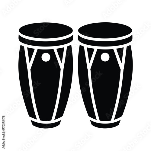 Flat Vector Icon of Conga Drums