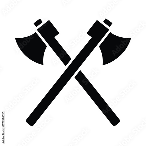 Flat Vector Icon of Crossed Axes