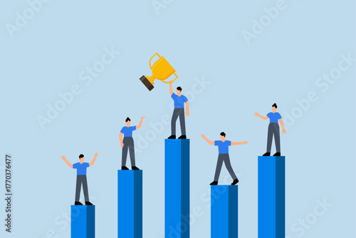 Business competition, Professionals vie on performance chart with single victor
