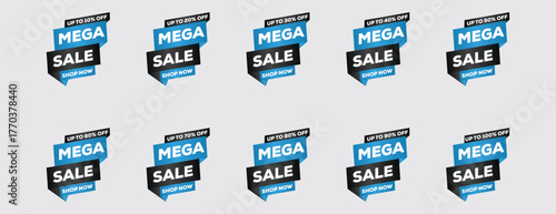 Sale & Discount Sticker, Tag & Banner Icon Set – Retail Promotion Vector