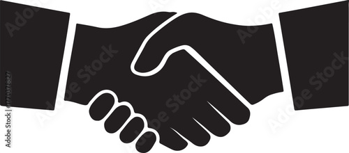 business handshake vector illustration on black background