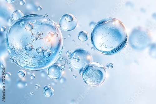 Wallpaper Mural Water bubbles and molecule background. Generative Ai Torontodigital.ca