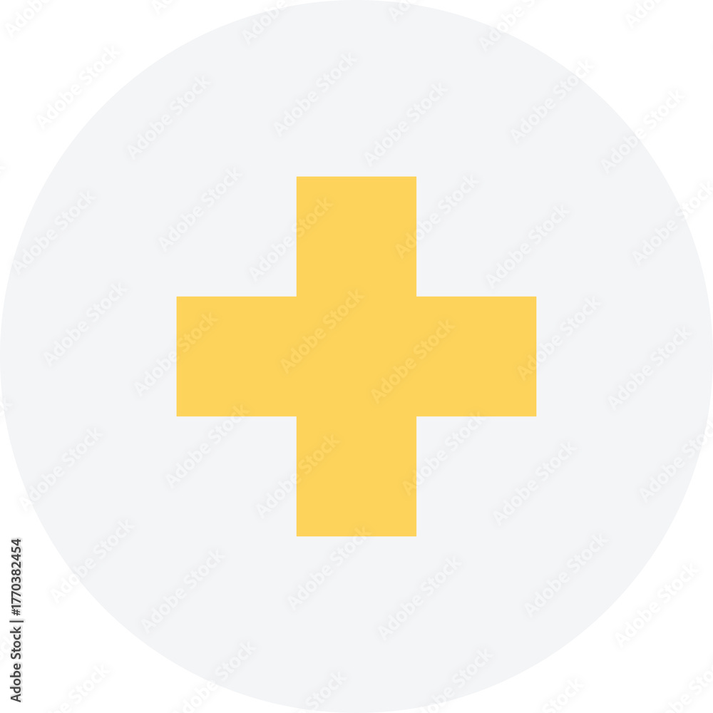 Fototapeta premium Medical Symbol Icon in Yellow and White With Transparent Background