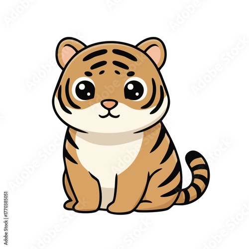 A cute vector tasmanian tiger thylacine