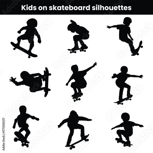 Kid Skateboard Silhouette