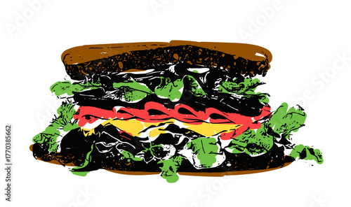 サンドウィッチのイラストレーション