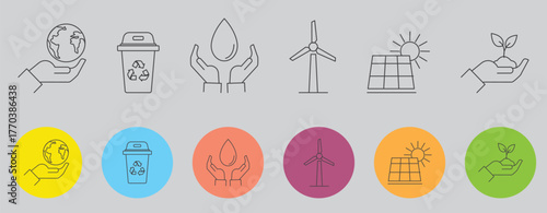 Eco & Sustainability Icon Set – Vector Environmental & Nature Illustrations