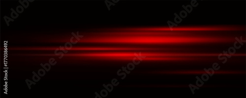 Abstract red speed neon light effect on black background vector illustration
