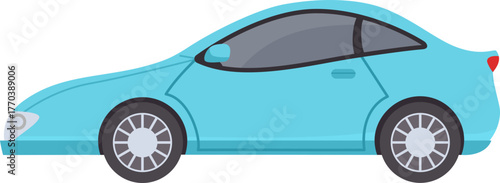 Flat cars. Cartoon vehicle side view. Taxi, minivan, mini car, suv and pickup truck. City auto transport icons. Automobile design vector set