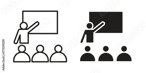 Classroom icon illustrations collection. editable stroke outline and flat style