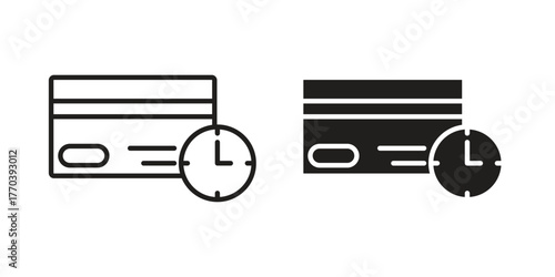 Credit history icon illustrations collection. editable stroke outline and flat style